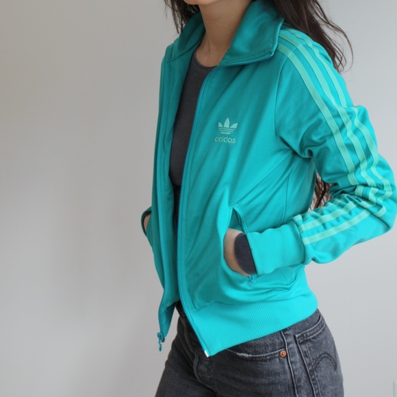 Teal Green Adidas Trefoil Track Jacket XS - Picture 2 of 7